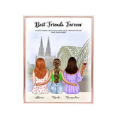 2 & 3 Sisters Poster - Best Friends Forever  Poster Print To BFF Birthday Gifts Personalized Poster